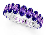 White gold Oval Cut Tanzanite Eternity Band with Shared Prong Setting_1