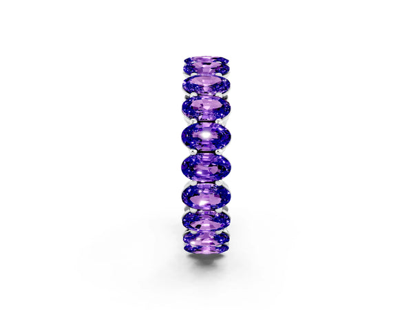 Platinum Oval Cut Tanzanite Eternity Band with Shared Prong Setting