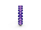 White gold Oval Cut Tanzanite Eternity Band with Shared Prong Setting_2
