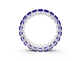 White gold Oval Cut Tanzanite Eternity Band with Shared Prong Setting_3