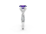 White gold Oval Cut Tanzanite  Halo Twist Band Solitaire Prong Setting Ring_26