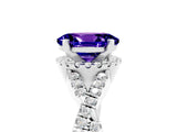White gold Oval Cut Tanzanite  Halo Twist Band Solitaire Prong Setting Ring_29