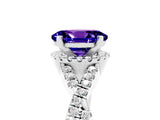 White gold Oval Cut Tanzanite  Halo Twist Band Solitaire Prong Setting Ring_59
