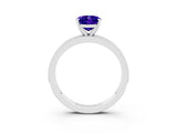 White gold Oval Cut Tanzanite Milgrain Pavé Engagement Ring with Four-Prong Setting_27