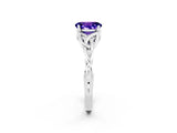 White gold Oval Cut Tanzanite Solitaire Celtic Knot Ring with Four-Prong Setting_14