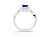 White gold Oval Cut Tanzanite Solitaire Celtic Knot Ring with Four-Prong Setting_15