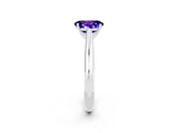 White gold Oval Cut Tanzanite Solitaire Engagement Ring with Cathedral Setting and Four-Prong Mount_20