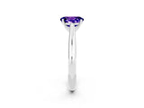 White gold Oval Cut Tanzanite Solitaire Engagement Ring with Cathedral Setting and Four-Prong Mount_26