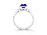 White gold Oval Cut Tanzanite Solitaire Engagement Ring with Cathedral Setting and Four-Prong Mount_27