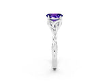 White gold Oval Cut Tanzanite Solitaire Engagement Ring with Celtic Knot Band and Four-Prong Setting_2