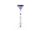 White gold Oval Cut Tanzanite Solitaire Engagement Ring with Classic Band and Four-Prong Setting_44