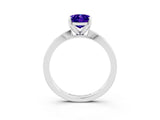 White gold Oval Cut Tanzanite Solitaire Engagement Ring with Classic Band and Four-Prong Setting_45