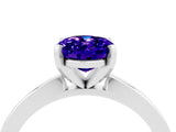White gold Oval Cut Tanzanite Solitaire Engagement Ring with Classic Band and Four-Prong Setting_46