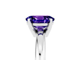 White gold Oval Cut Tanzanite Solitaire Engagement Ring with Round Band and Four-Prong Setting_5