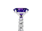 White gold Oval Cut Tanzanite Solitaire Pavé Band with Four-Prong Setting_5
