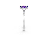 White gold Oval Cut Tanzanite Solitaire Ring with Thin Band and Four-Prong Setting_14