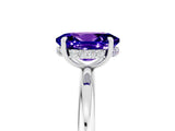 White gold Oval Cut Tanzanite Solitaire Ring with Thin Band and Four-Prong Setting_17