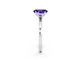 White gold Oval Cut Tanzanite Solitaire Ring with Thin Band and Prong Setting_14