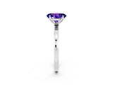 White gold Oval Cut Tanzanite Solitaire Ring with Thin Band and Prong Setting_38