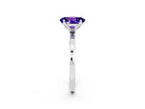 White gold Oval Cut Tanzanite Solitaire Ring with Thin Band and Prong Setting_44