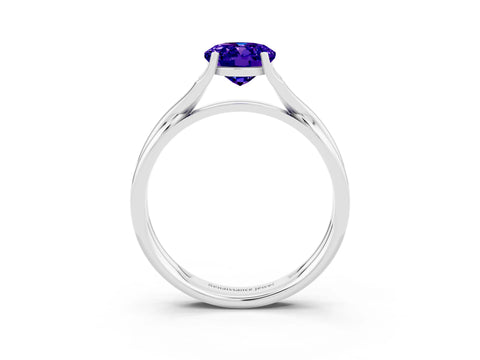 White gold Oval Cut Tanzanite Solitaire Twist Band Prong Setting Ring_27