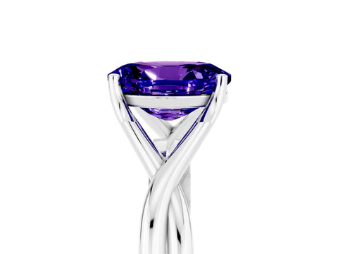White gold Oval Cut Tanzanite Solitaire Twist Band Prong Setting Ring_41