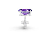 White gold Oval Cut Tanzanite Stud Earrings_44