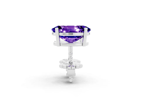 White gold Oval Cut Tanzanite Stud Earrings_44