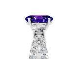 White gold Oval Cut Tanzanite Three-Stone Ring with Pavé Split Shank and Four-Prong Setting_17