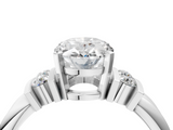 White gold Oval Cut Three-Stone Channel Set Ring with Bar Prongs_106