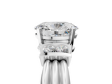 White gold Oval Cut Three-Stone Channel Set Ring with Bar Prongs_107