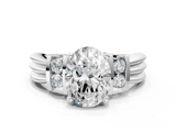 White gold Oval Cut Three-Stone Channel Set Ring with Bar Prongs_112