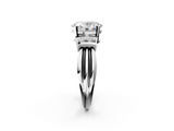 White gold Oval Cut Three-Stone Channel Set Ring with Bar Prongs_126