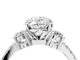 White gold Oval Cut Three-Stone Diamond Pavé Band with Prong Setting_21