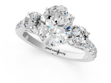 White gold Oval Cut Three-Stone Diamond Pave Band with Prong Setting_107