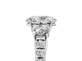 White gold Oval Cut Three-Stone Diamond Pave Band with Prong Setting_111