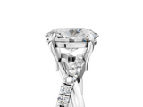 White gold Oval Cut Twist Band Solitaire Diamond Ring with Pavé Setting_43