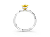 White gold Oval Cut Yellow Sapphire Engagement Ring with Side Stone Accents and Four-Prong Setting_39