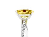 White gold Oval Cut Yellow Sapphire Engagement Ring with Side Stone Accents and Four-Prong Setting_41