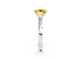 White gold Oval Cut Yellow Sapphire Engagement Ring with Side Stone Accents and Four-Prong Setting_53