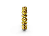 White gold Oval Cut Yellow Sapphire Eternity Band with Shared Prong Setting_14
