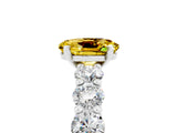 White gold Oval Cut Yellow Sapphire Prong Setting with Side Stones on a Pave Band_29