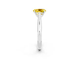 White gold Oval Cut Yellow Sapphire Solitaire Engagement Ring with Cathedral Setting and Four-Prong Mount_26