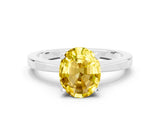 White gold Oval Cut Yellow Sapphire Solitaire Engagement Ring with Classic Band and Four-Prong Setting_60