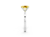 White gold Oval Cut Yellow Sapphire Solitaire Engagement Ring with Classic Band and Four-Prong Setting_62