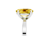 White gold Oval Cut Yellow Sapphire Solitaire Engagement Ring with Classic Band and Four-Prong Setting_65