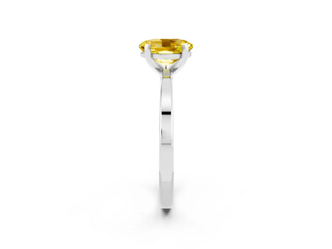White gold Oval Cut Yellow Sapphire Solitaire Engagement Ring with Classic Band and Four-Prong Setting_74