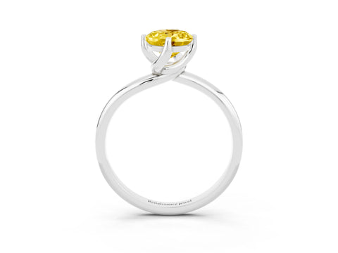 White gold Oval Cut Yellow Sapphire Solitaire Engagement Ring with Four-Prong Setting and Classic Band_15