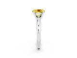 White gold Oval Cut Yellow Sapphire Solitaire Engagement Ring with Round Band and Four-Prong Setting_26