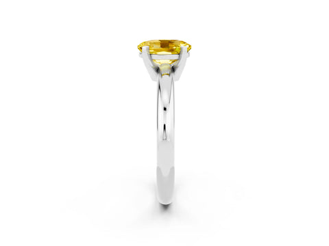 White gold Oval Cut Yellow Sapphire Solitaire Engagement Ring with Round Band and Four-Prong Setting_26